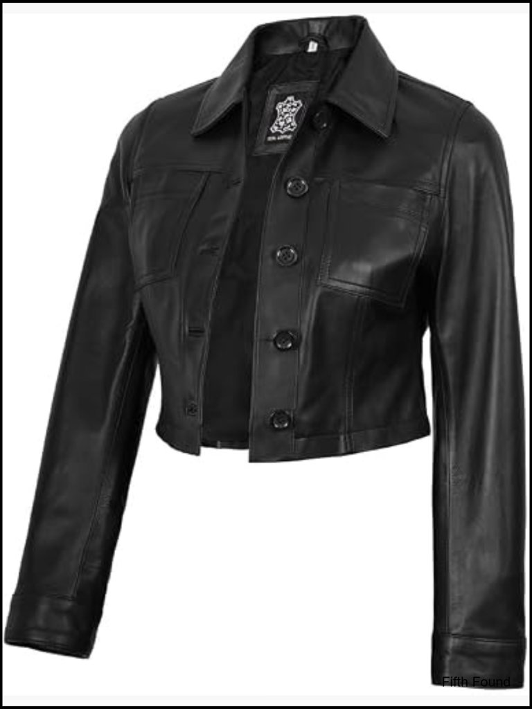 Cropped Real Lambskin Leather Jacket Short Women Trendy